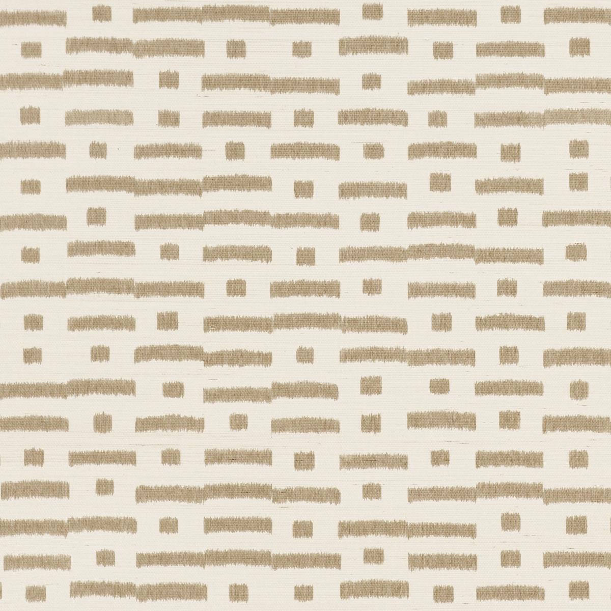 Schumacher Abstract Ikat Sisal Taupe Wallpaper