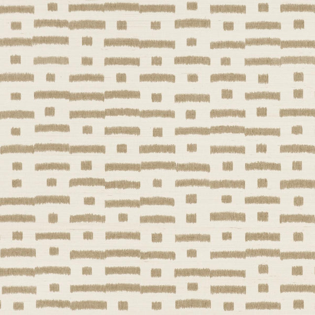 Schumacher Abstract Ikat Sisal Taupe Wallpaper