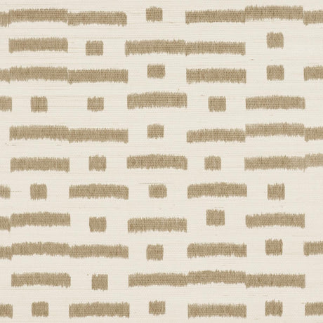 Schumacher Abstract Ikat Sisal Taupe Wallpaper