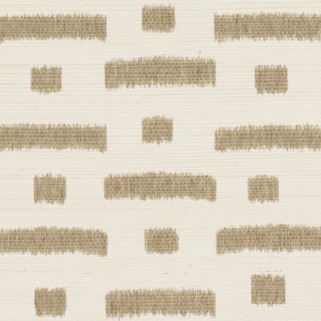Schumacher Abstract Ikat Sisal Taupe Wallpaper
