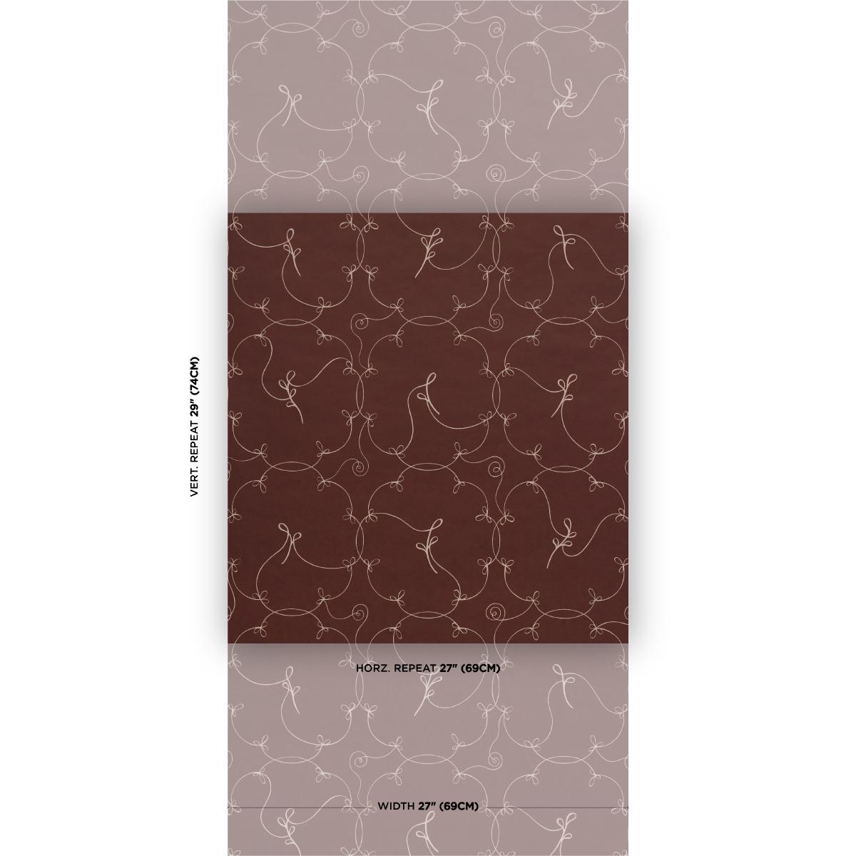 Schumacher X Backdrop Broderie Bordeaux Wallpaper