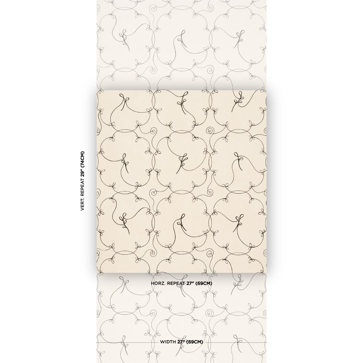 Schumacher X Backdrop Broderie Black & Ivory Wallpaper