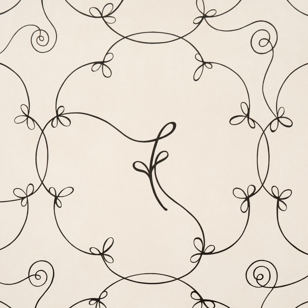 Schumacher X Backdrop Broderie Black & Ivory Wallpaper