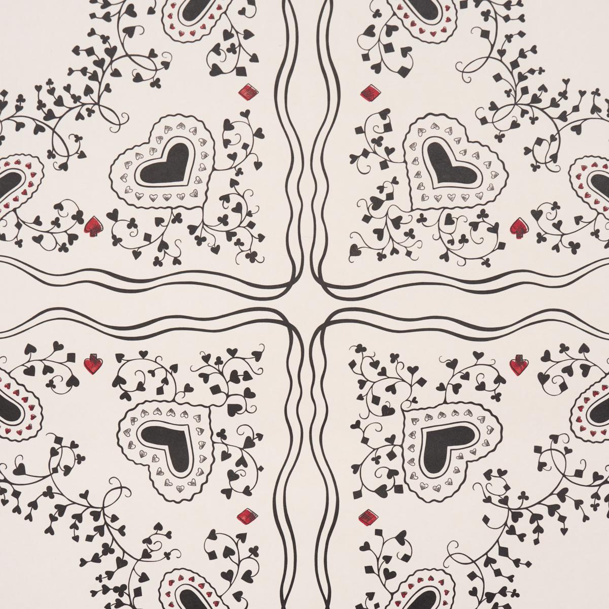 Schumacher X Backdrop Garden Of Hearts Black & Ivory Wallpaper