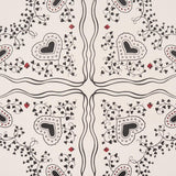Schumacher X Backdrop Garden Of Hearts Black & Ivory Wallpaper