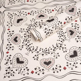 Schumacher X Backdrop Garden Of Hearts Black & Ivory Wallpaper