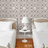 Schumacher X Backdrop Garden Of Hearts Black & Ivory Wallpaper