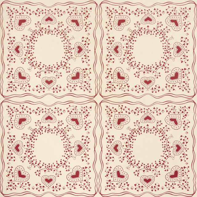 Schumacher X Backdrop Garden Of Hearts Red Wallpaper