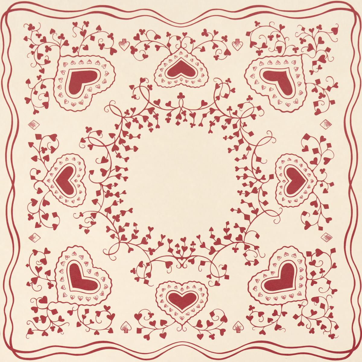 Schumacher X Backdrop Garden Of Hearts Red Wallpaper