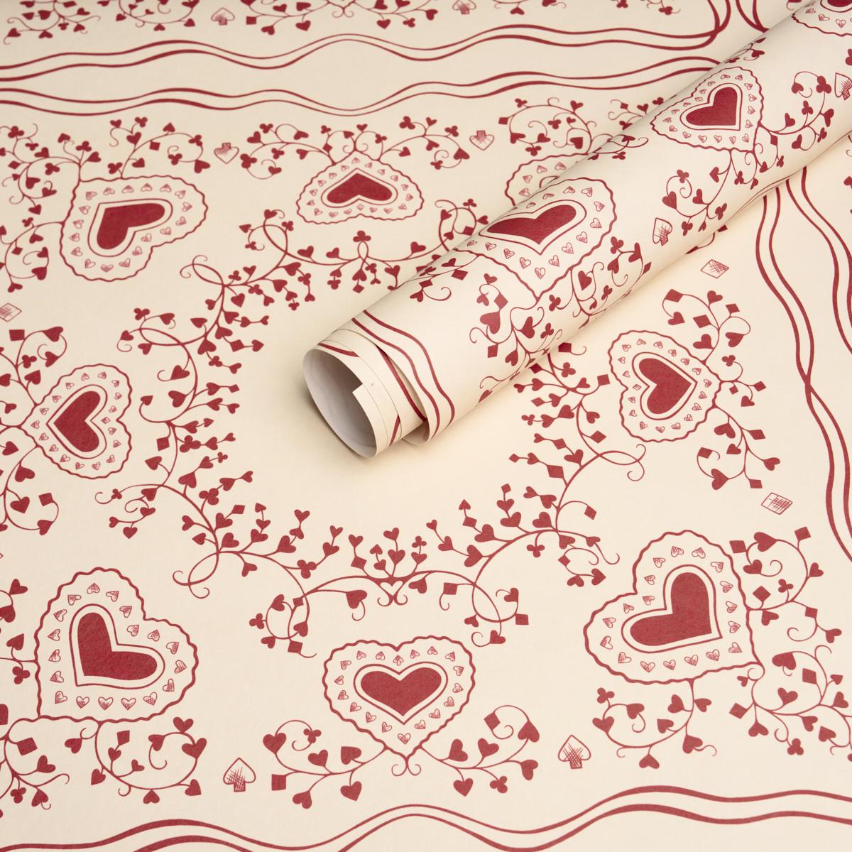 Schumacher X Backdrop Garden Of Hearts Red Wallpaper