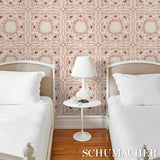 Schumacher X Backdrop Garden Of Hearts Red Wallpaper