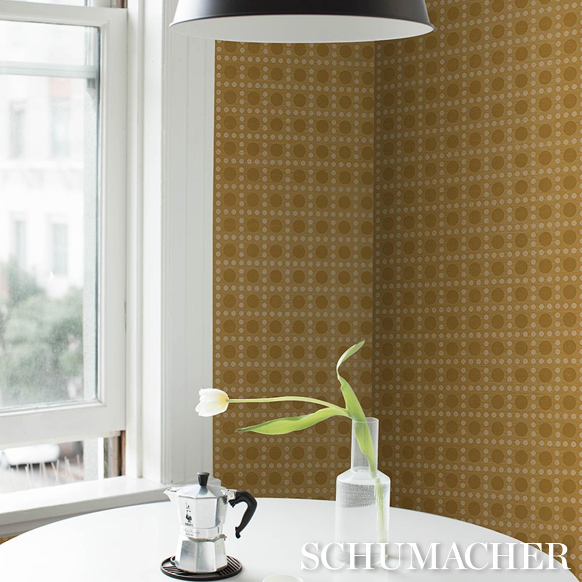 Schumacher X Backdrop Puntini Sisal Tanlines Wallpaper