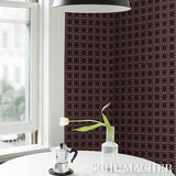 Schumacher X Backdrop Puntini Sisal Plum Wallpaper