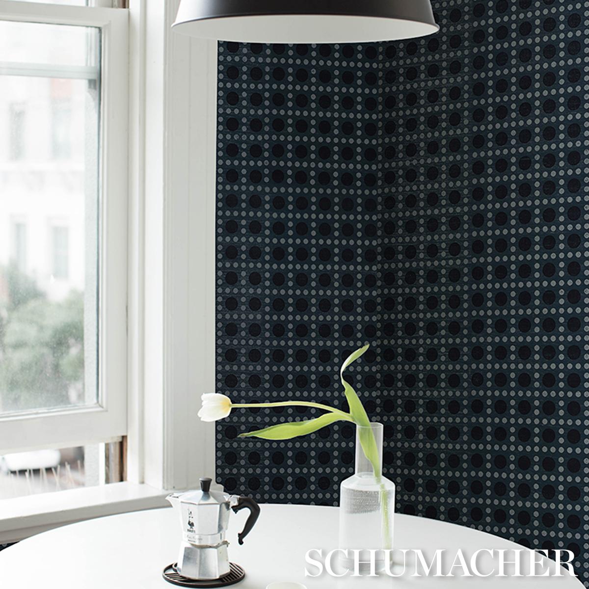 Schumacher X Backdrop Puntini Sisal Indigo Wallpaper