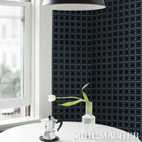 Schumacher X Backdrop Puntini Sisal Indigo Wallpaper