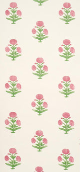 Schumacher Poppy Print Rose & Grass Wallpaper