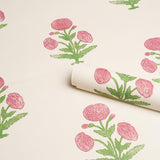 Schumacher Poppy Print Rose & Grass Wallpaper
