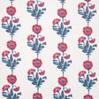 Schumacher Dianthus Print Indigo & Iron Wallpaper