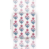 Schumacher Dianthus Print Indigo & Iron Wallpaper