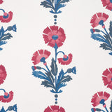 Schumacher Dianthus Print Indigo & Iron Wallpaper