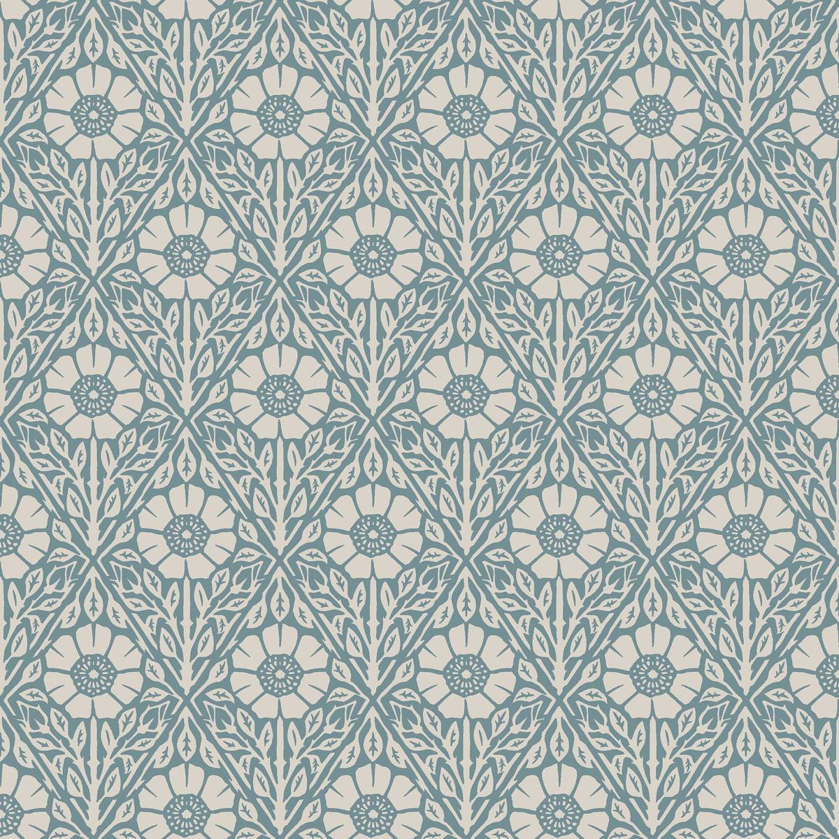 Borastapeter Nyponros Blue Wallpaper
