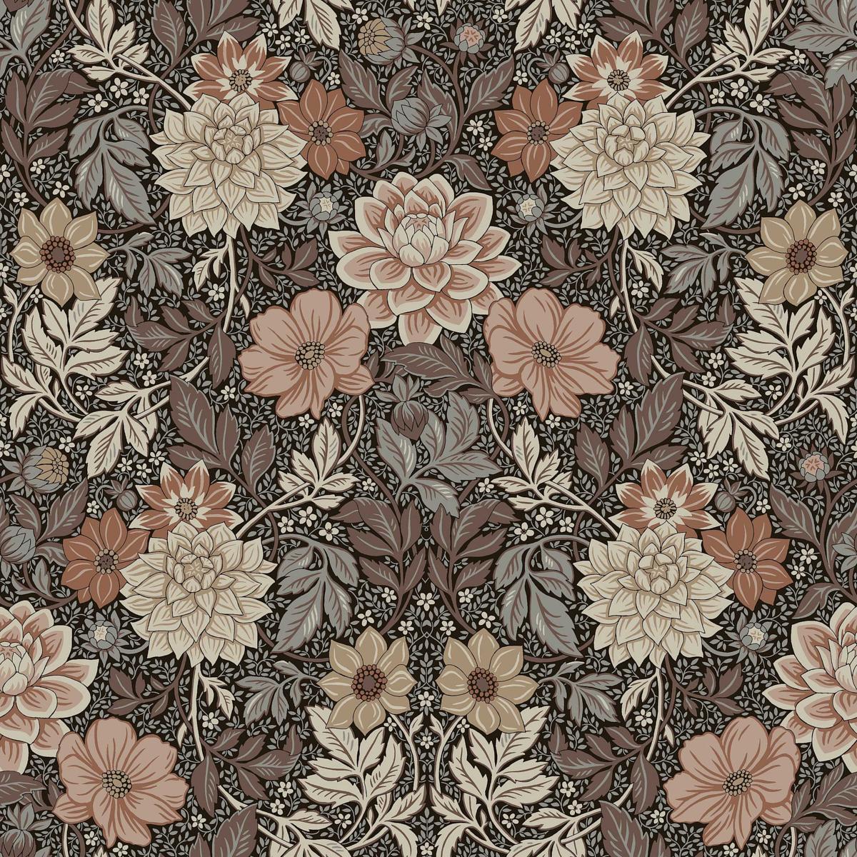 Borastapeter Dahlia Garden Brown Wallpaper