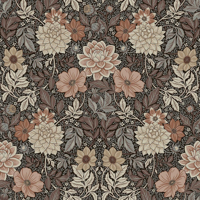 Borastapeter Dahlia Garden Brown Wallpaper