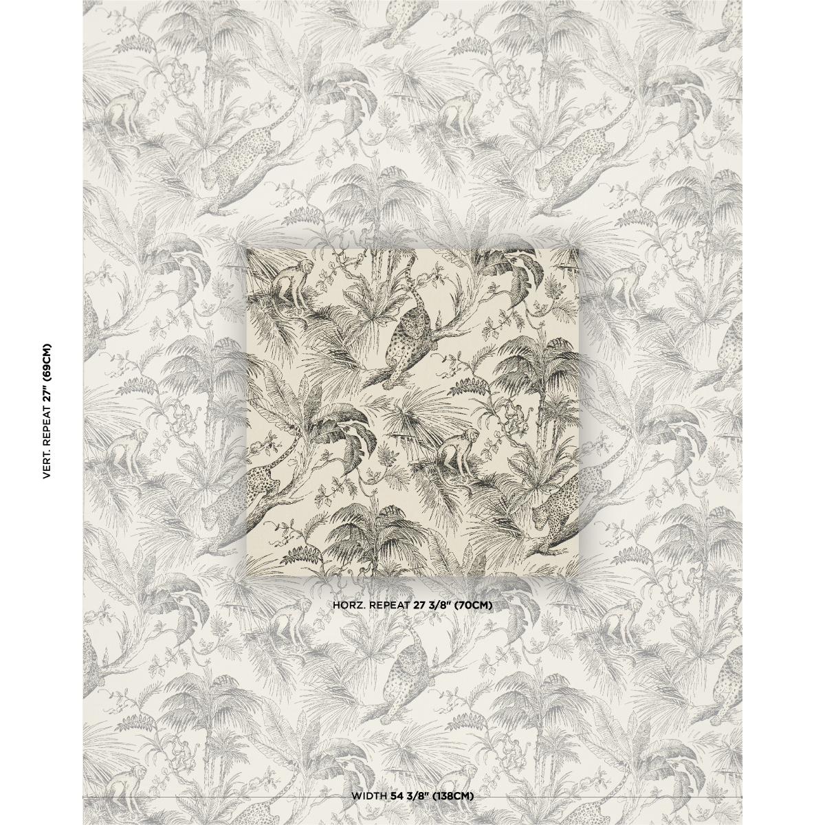 Schumacher Forest Canopy Black & Ivory Fabric