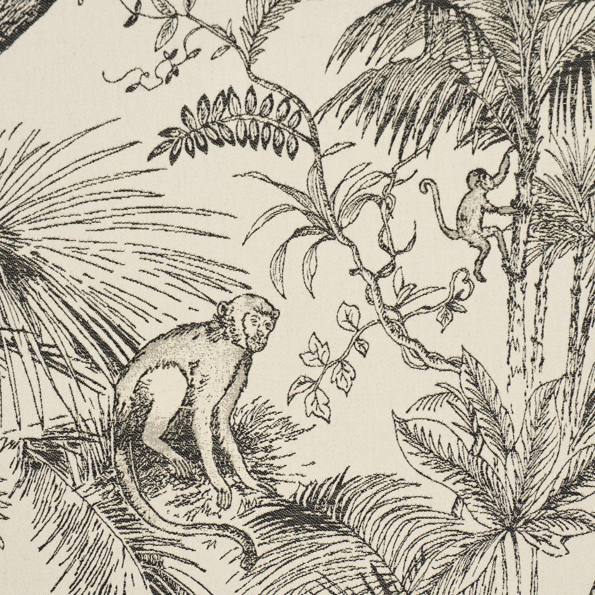 Schumacher Forest Canopy Black & Ivory Fabric