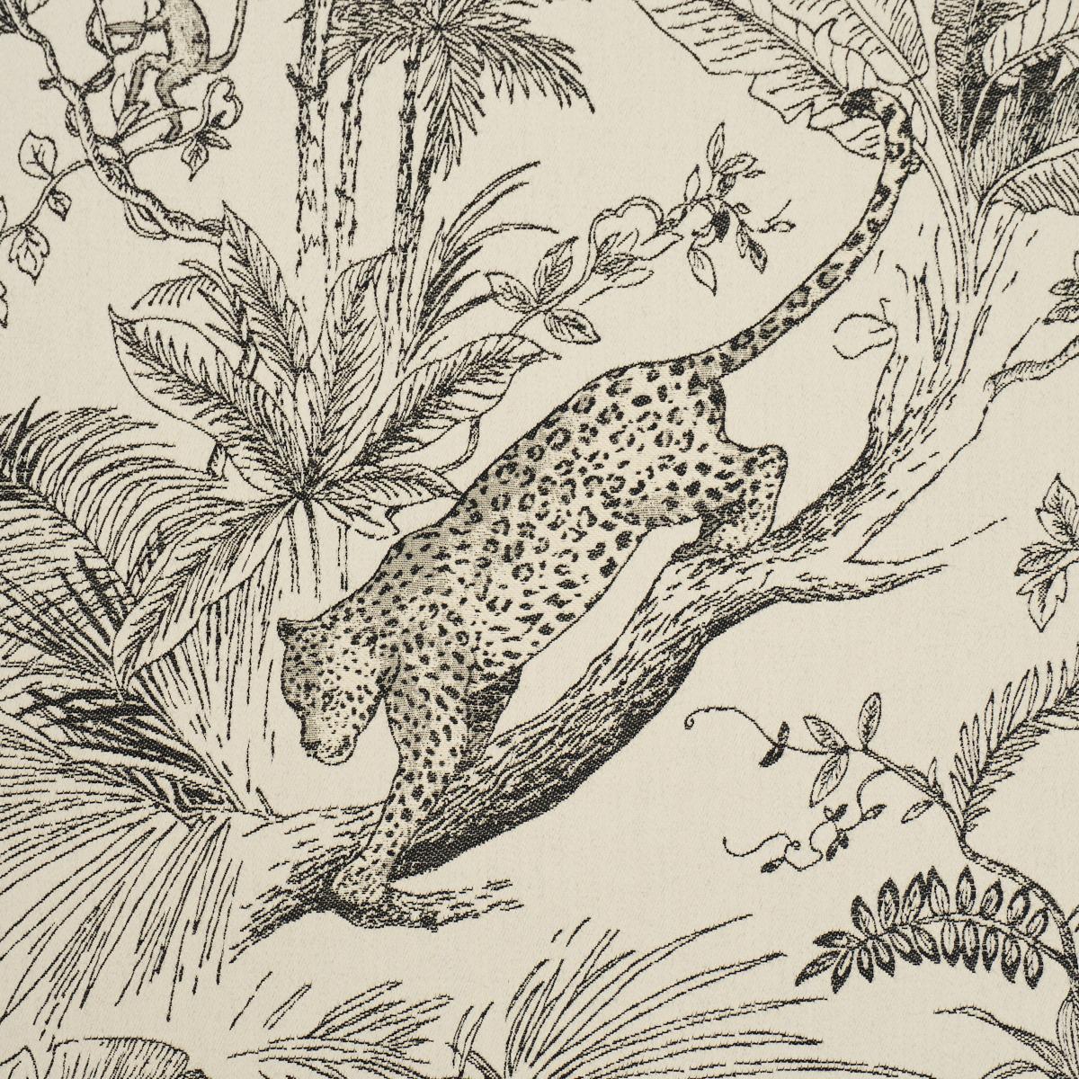 Schumacher Forest Canopy Black & Ivory Fabric
