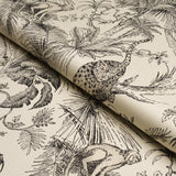 Schumacher Forest Canopy Black & Ivory Fabric