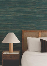 Ronald Redding Designs Multicolored Hemp Teal Wallpaper
