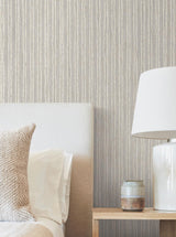 Ronald Redding Designs Striped Cotton Gardenia Wallpaper