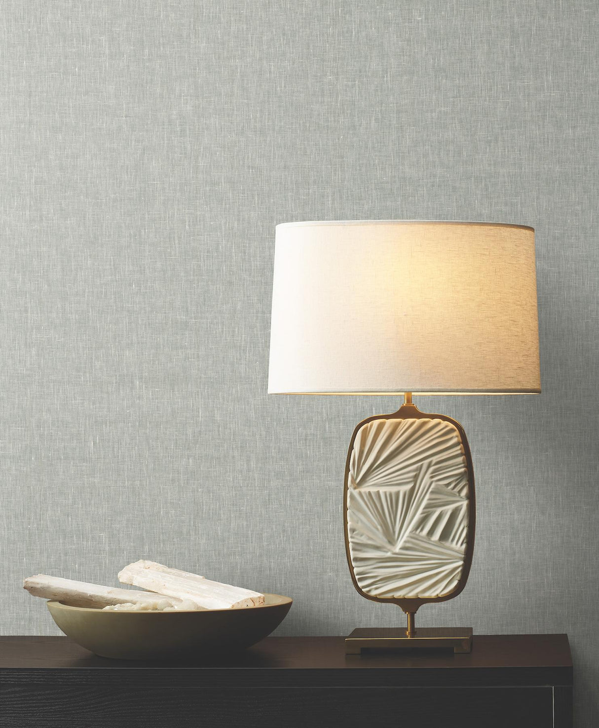 Ronald Redding Designs Sheer Linen Sparkling Ash Wallpaper