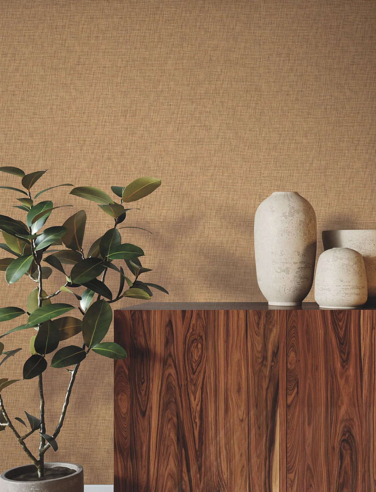 Ronald Redding Designs Check Paperweave Saddle Weave Wallpaper