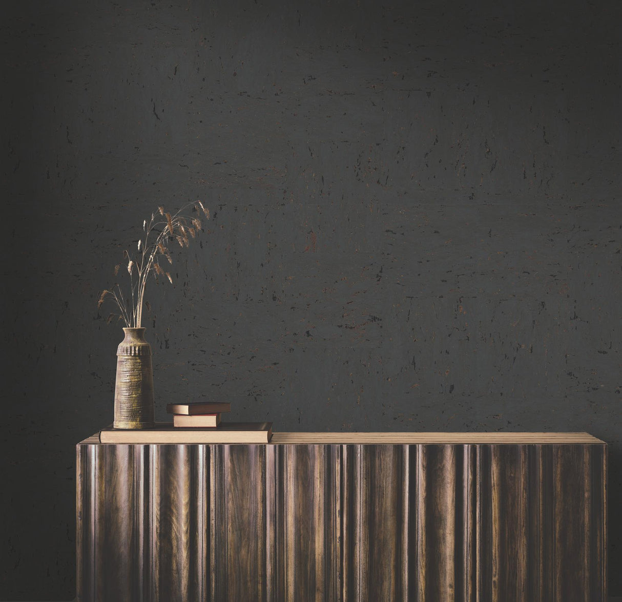 Ronald Redding Designs Caldera Cork Dark Grey Wallpaper