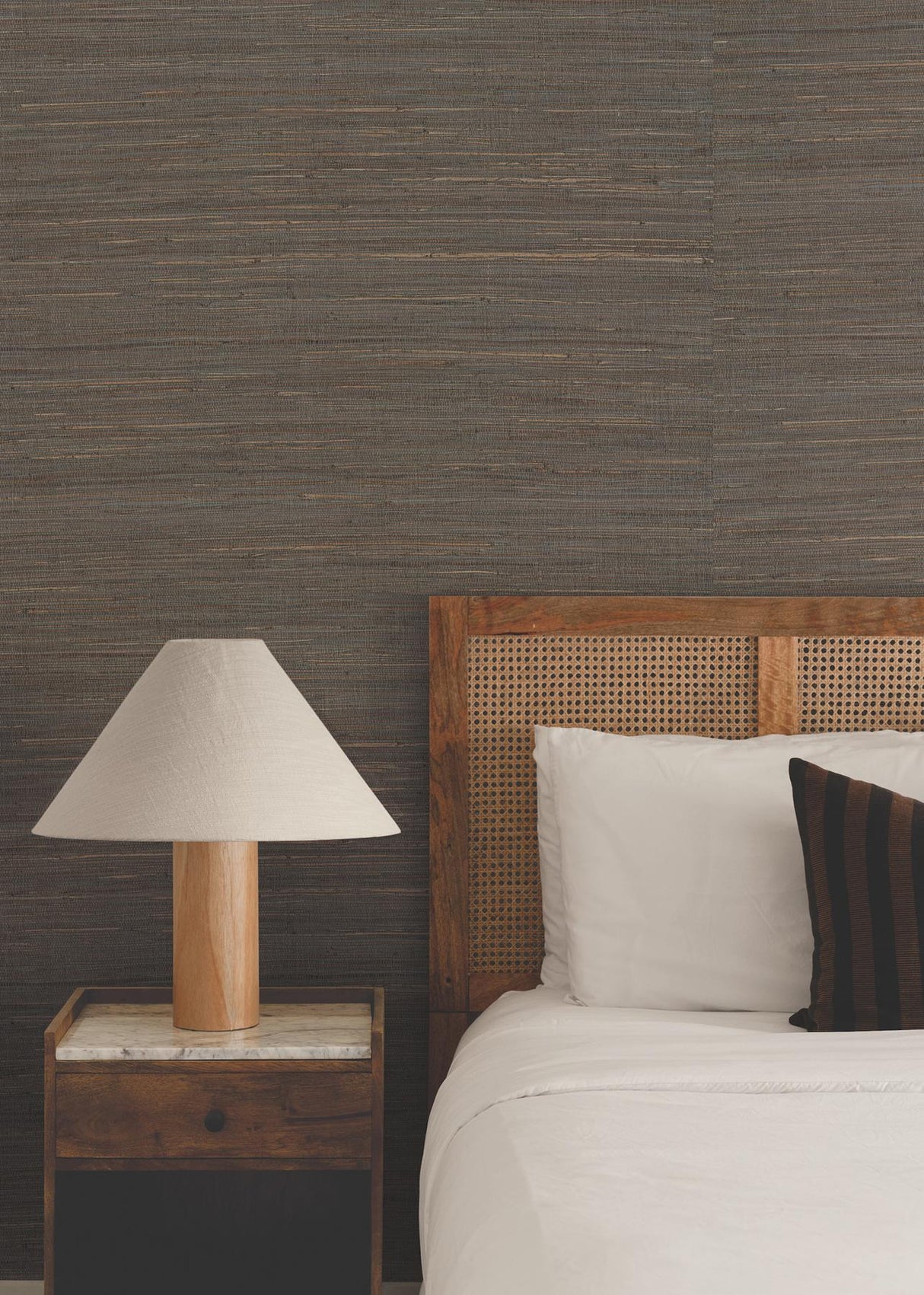 Ronald Redding Designs Multicolored Hemp Eggplant Wallpaper