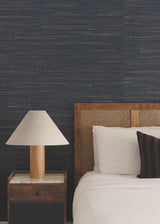 Ronald Redding Designs Multicolored Hemp Navy Wallpaper