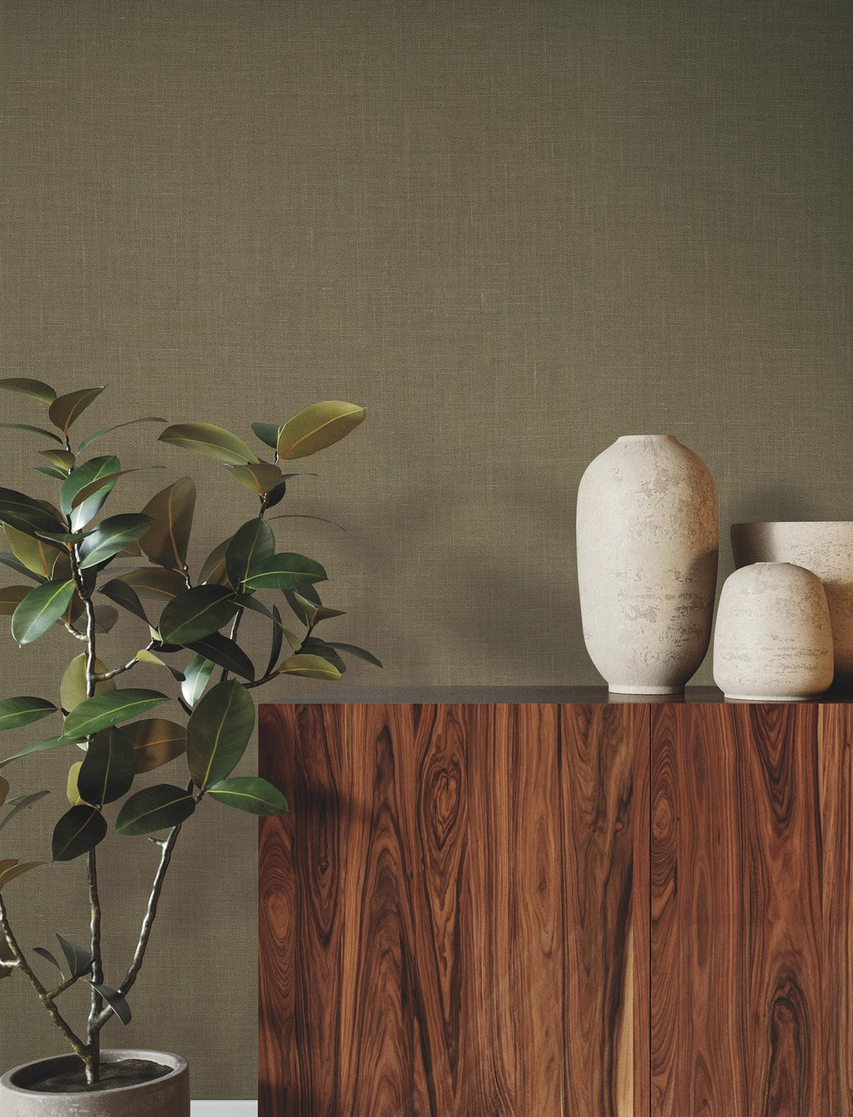 Ronald Redding Designs Jute Weave Moss Wallpaper