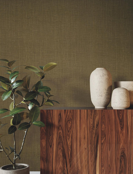 Ronald Redding Designs Jute Weave Mustard Wallpaper
