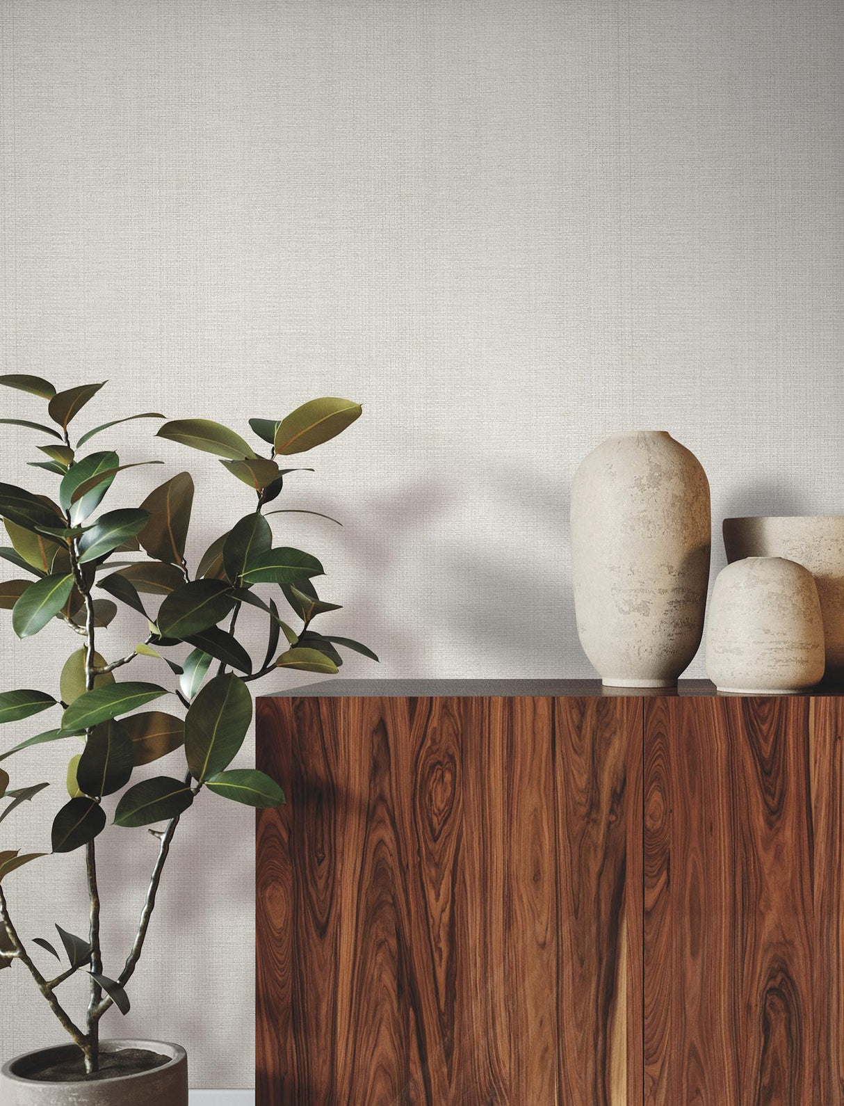 Ronald Redding Designs Airy Paperweave Silver Gray Wallpaper