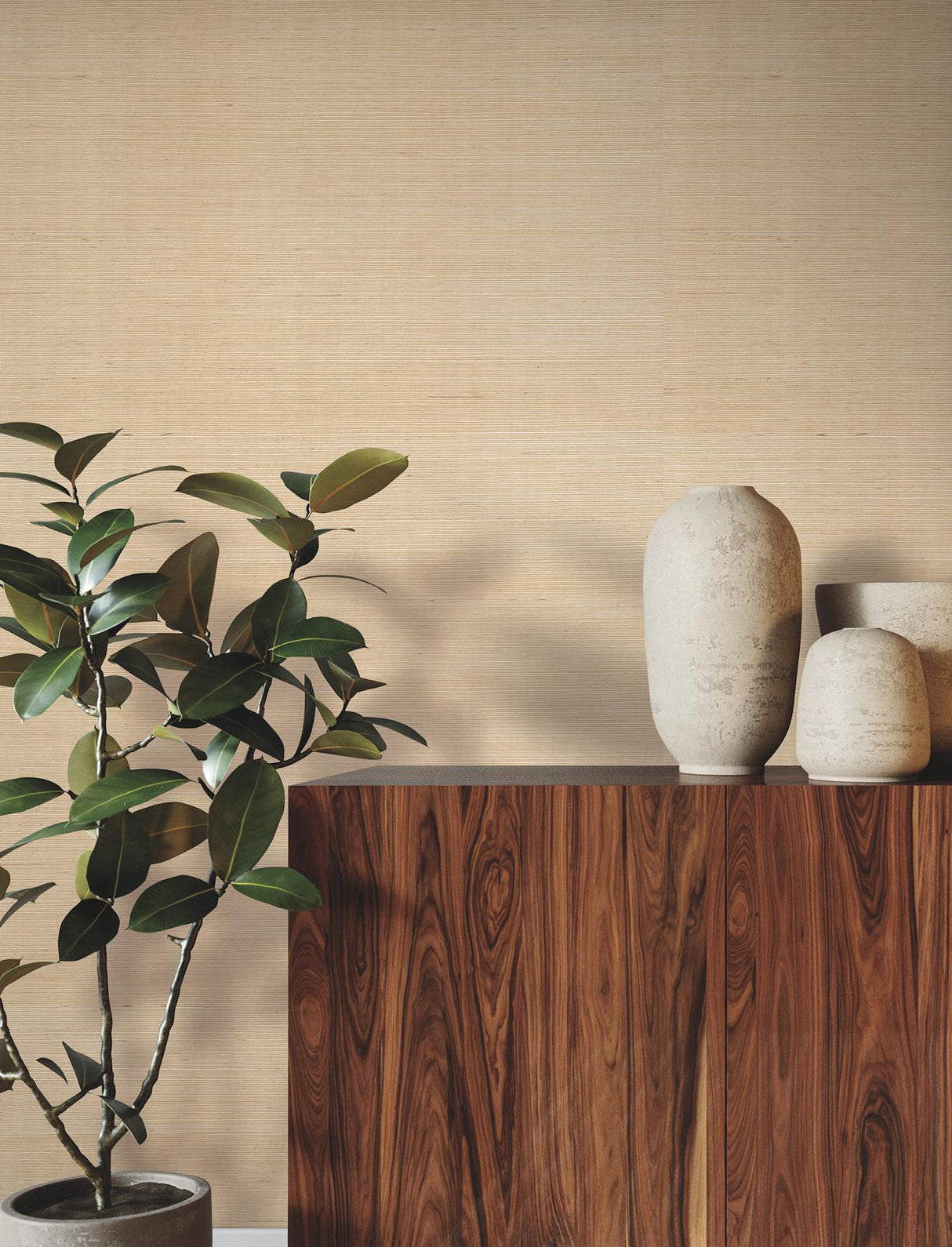 Ronald Redding Designs Glistening Sisal Golden Wallpaper
