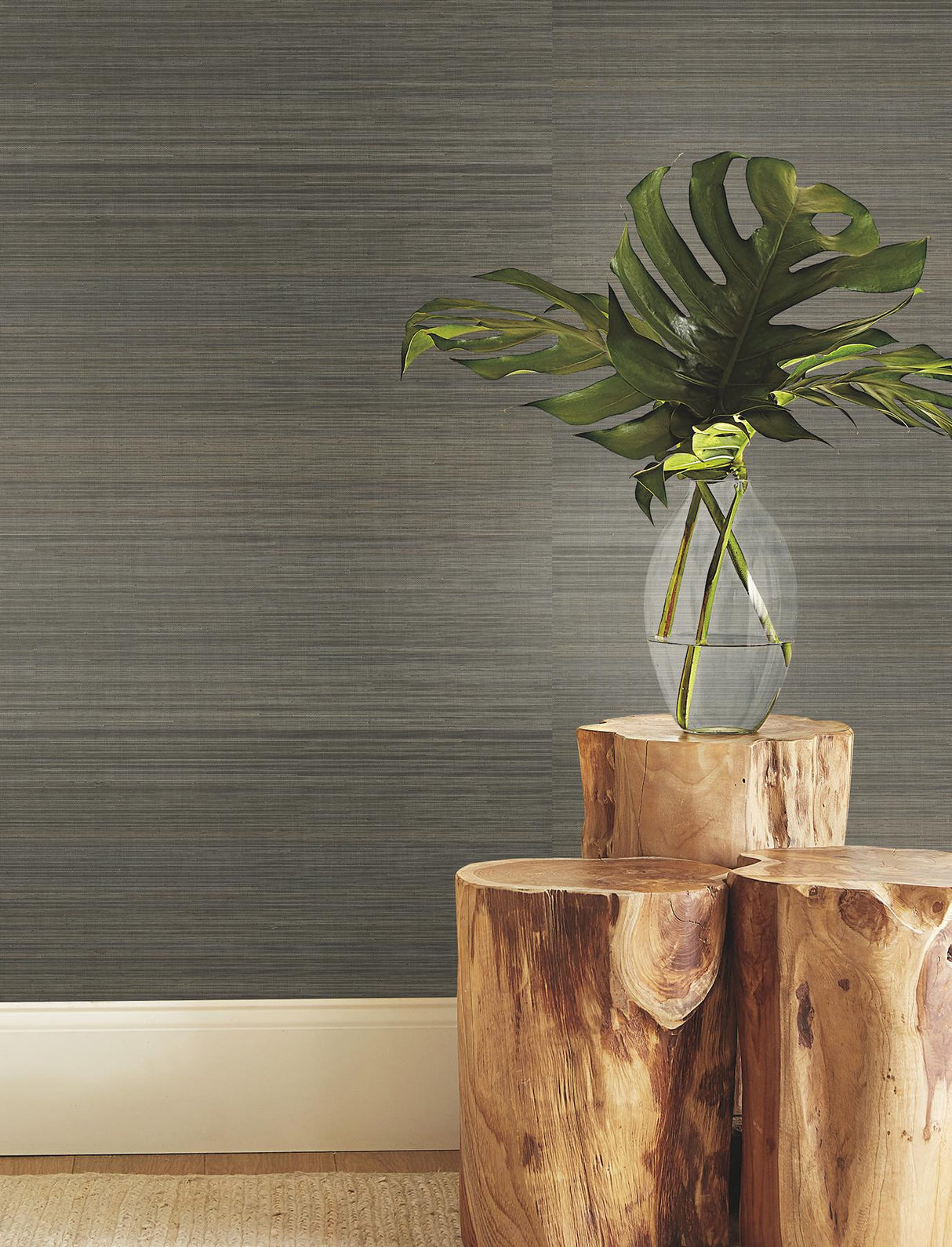 Ronald Redding Designs Tailored Abaca Walnut Wallpaper