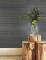 Ronald Redding Designs Tailored Abaca Ombre Blue Wallpaper