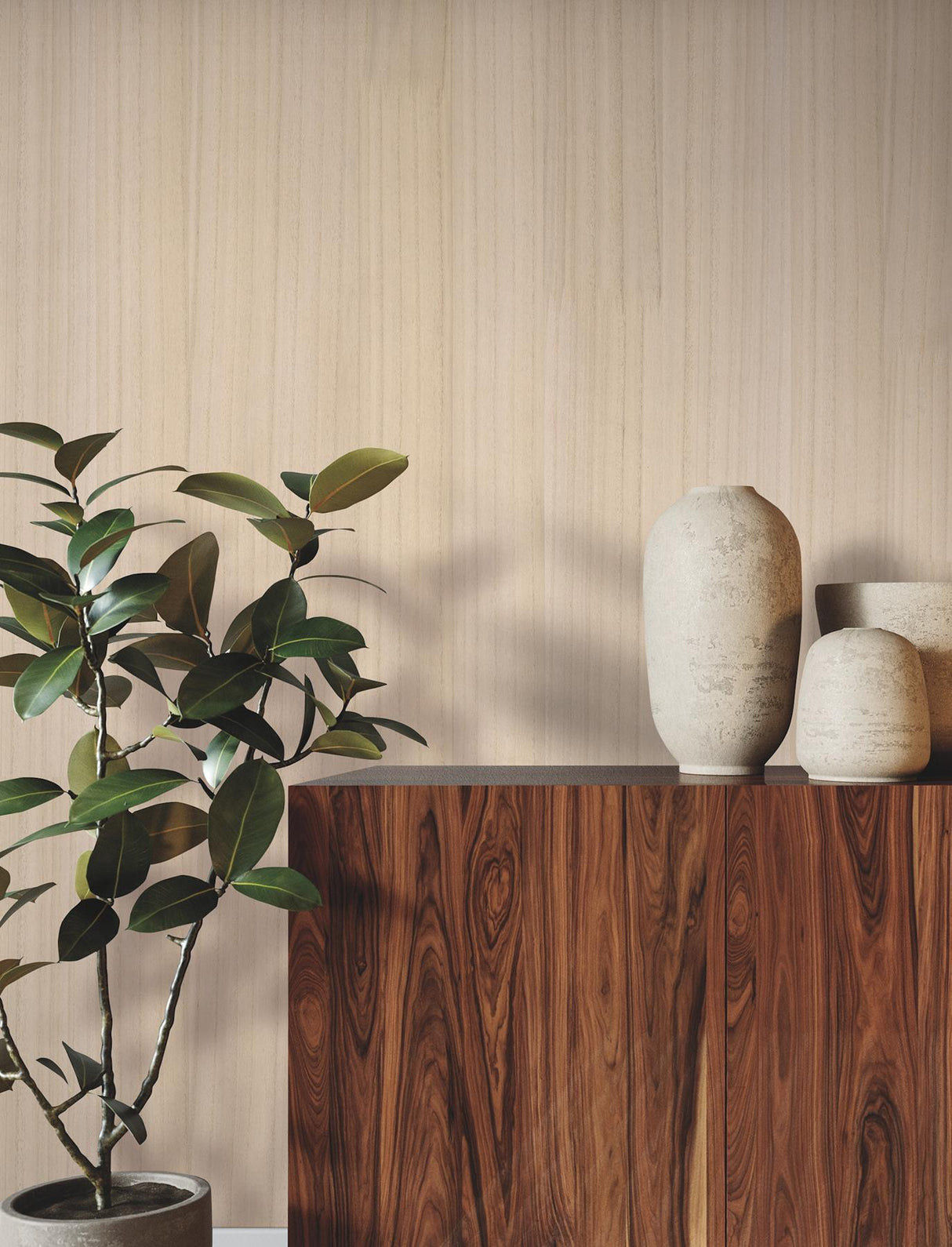 Ronald Redding Designs Wood Veneer Beech Wallpaper