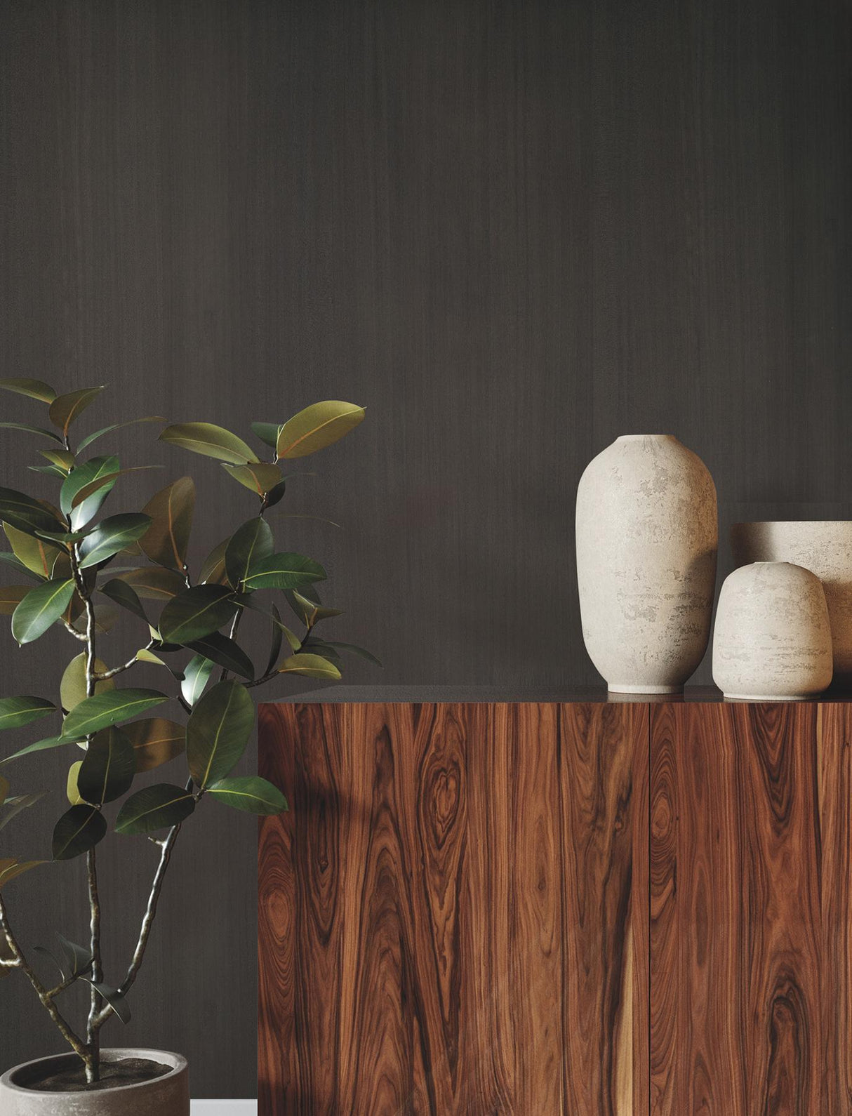Ronald Redding Designs Wood Veneer Walnut Wallpaper