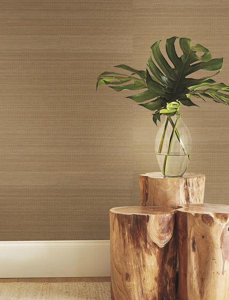 Ronald Redding Designs Tailored Abaca Ochre Gold Wallpaper