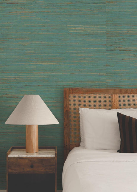 Ronald Redding Designs Multicolored Hemp Aqua Wallpaper