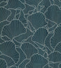 Ronald Redding Designs Shell Wood Veneer Navy Metallic Wallpaper