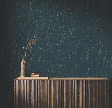 Ronald Redding Designs Caldera Cork Navy / Gold Wallpaper